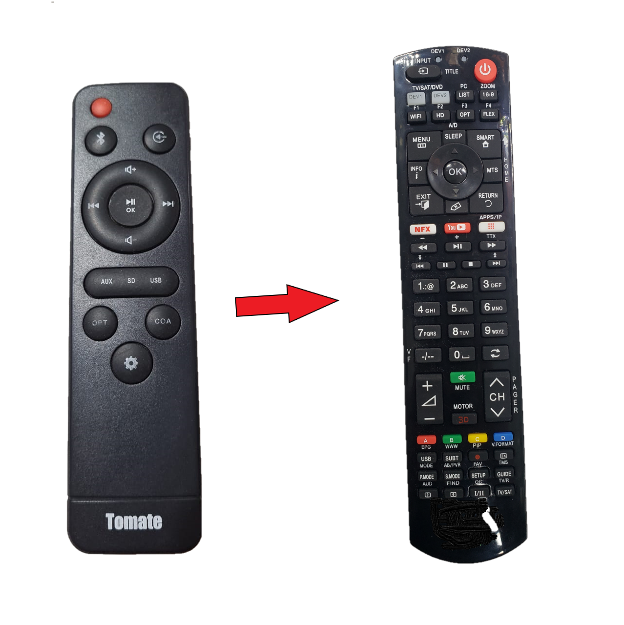 CONTROLE REMOTO PARA SOUNDBAR TOMATE MTS2020 B5433 CQB1008R