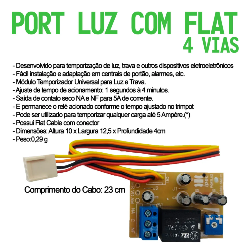 MODULO TEMPORIZADOR  - FLAT DE 04 VIAS - A2802 PORT-LUZ foto 3