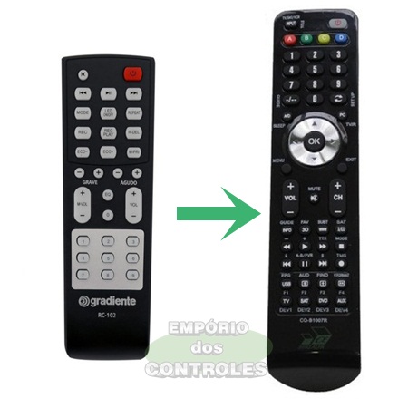 CONTROLE REMOTO GRADIENTE RC-102 B2522