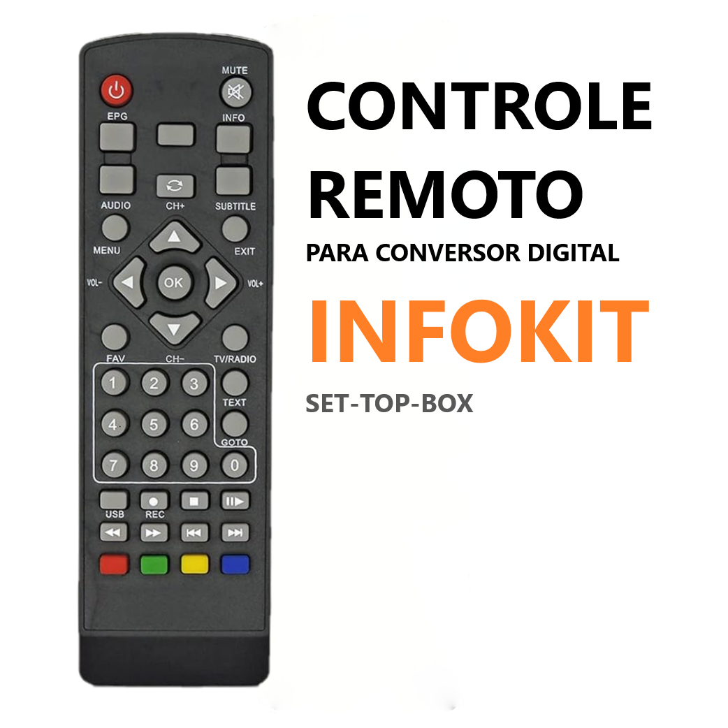 CONTROLE REMOTO CONVERSOR INFOKIT SET-TOPBOX -7493 -9065
