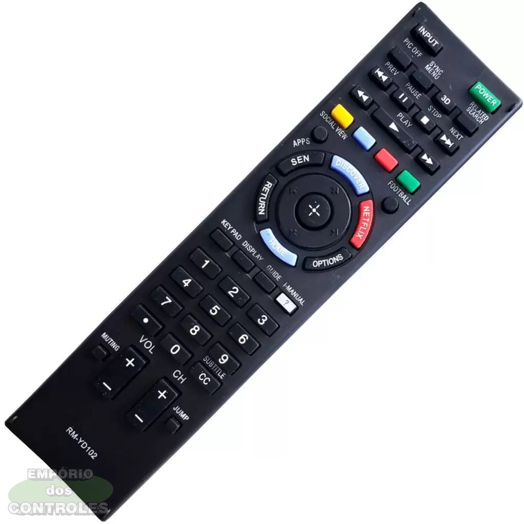 Controle Remoto Tv Sony Bravia 3D Rm-Yd102 -1350