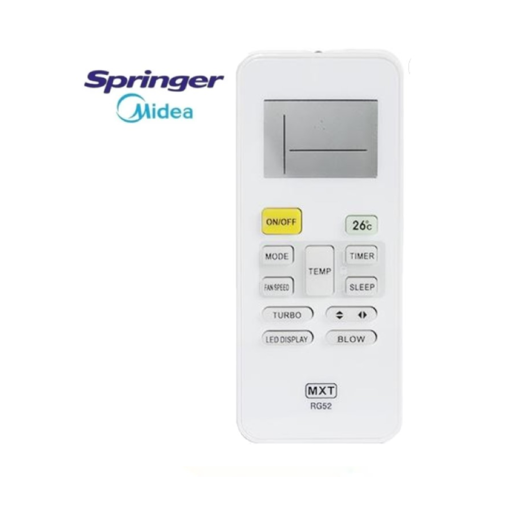 CONTROLE REMOTO AR CONDICIONADO SPRINGER/CARRIER/MIDEA -1301