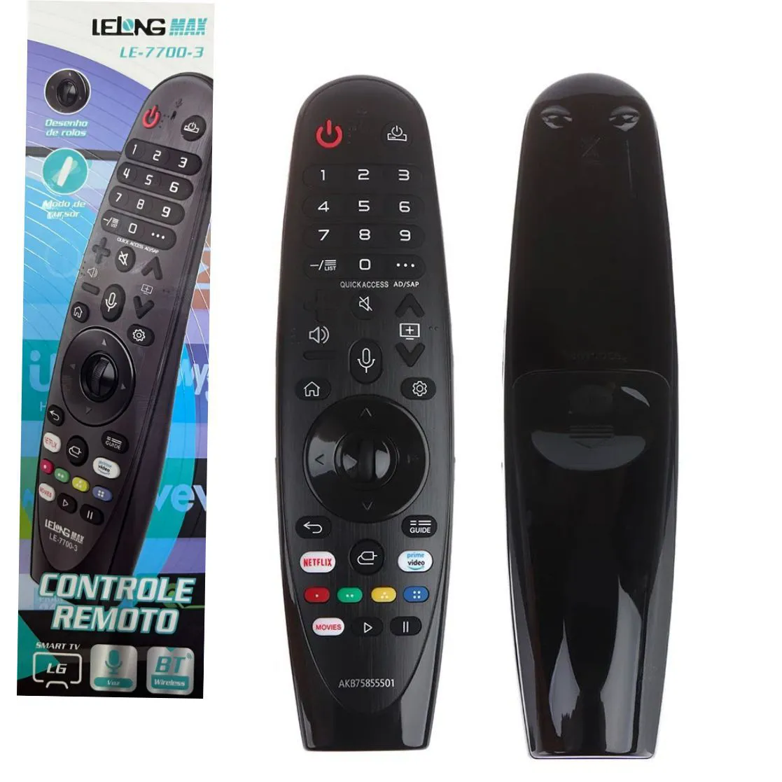Controle Remotole Tv Smart Magic Lg com Comando De Voz LE-7700-3 foto 3