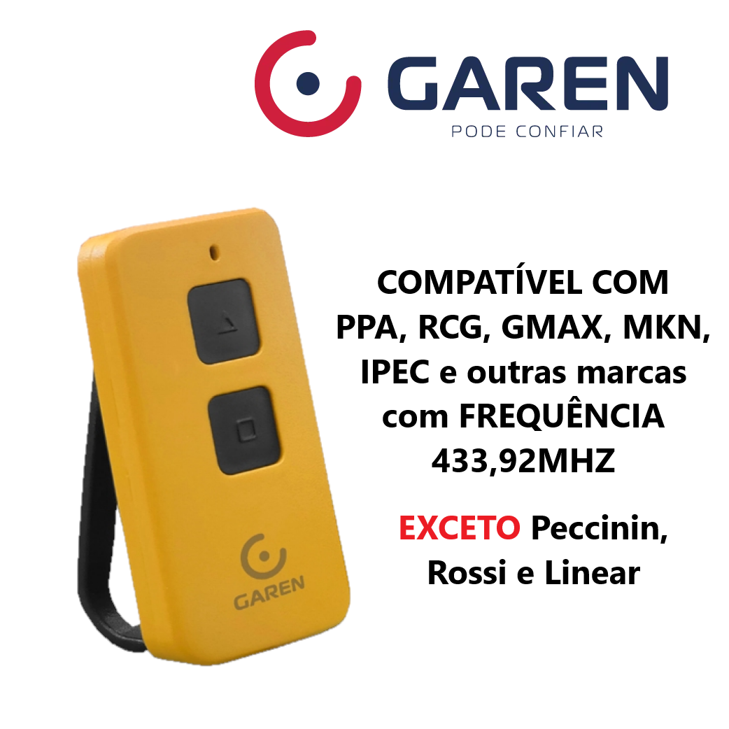 TRANSMISSOR TX MAX LIGHT SMD GAREN 433,92MHZ TRANSMISSOR TX MAX LIGHT SMD GAREN 433,92MHZ:AMARELO foto 2