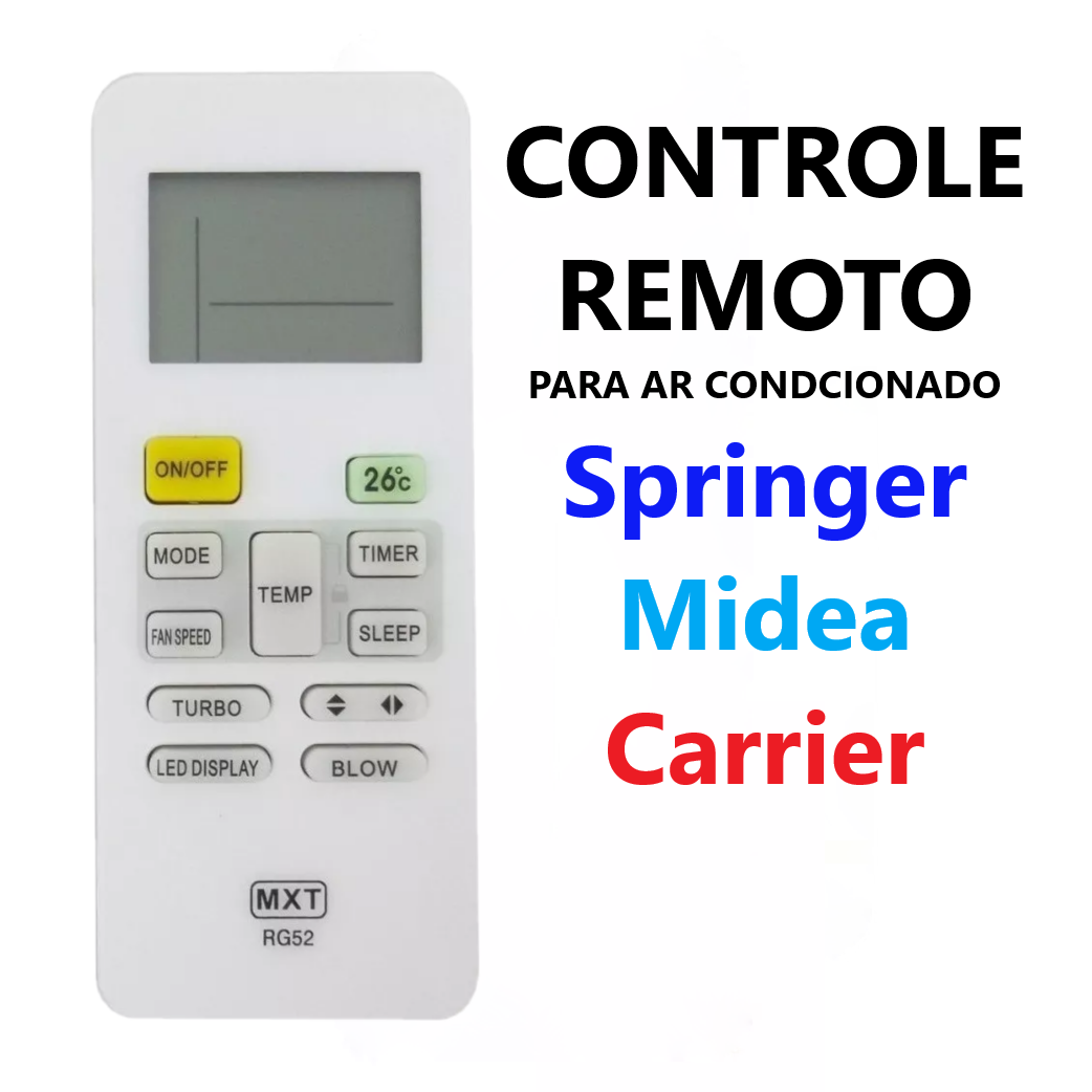 CONTROLE REMOTO AR CONDICIONADO SPRINGER/CARRIER/MIDEA -1301 foto 2