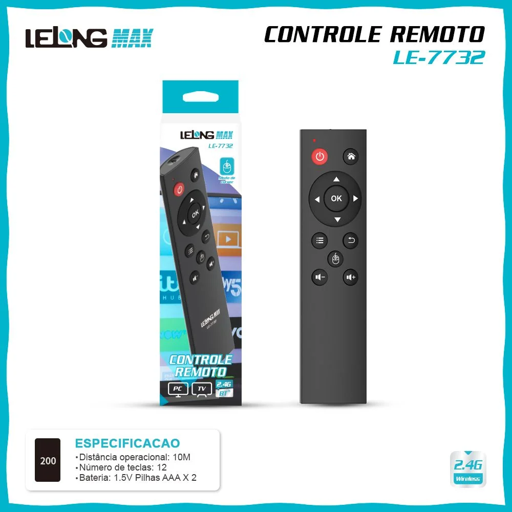 CONTROLE REMOTO 2.4G BLUETOOTH C/USB UNIVERSAL CLONADOR LE-7732 foto 3