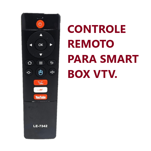 CONTROLE REMOTO PARA TV BOX VTV LE-7342