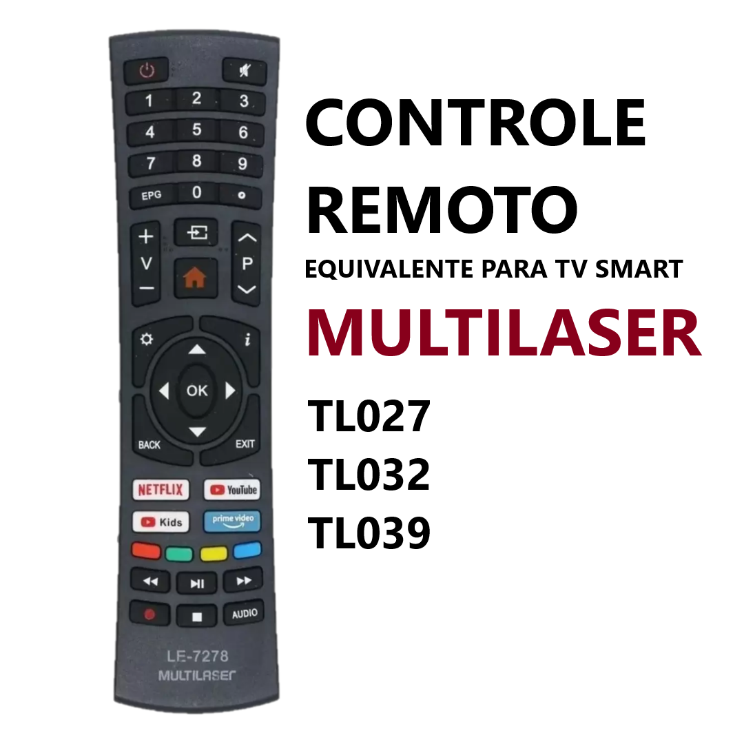 Control Remoto Tv Multilaser 4K Smart T1032 T1027 Tl039 -7278 foto 2