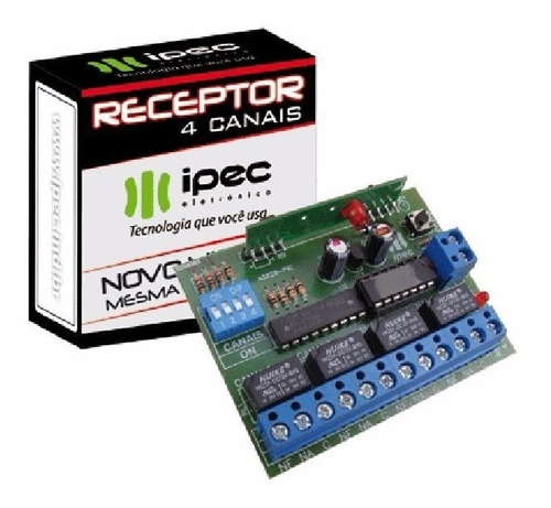 Receptor 4 Canais Ipec 433 Mhz