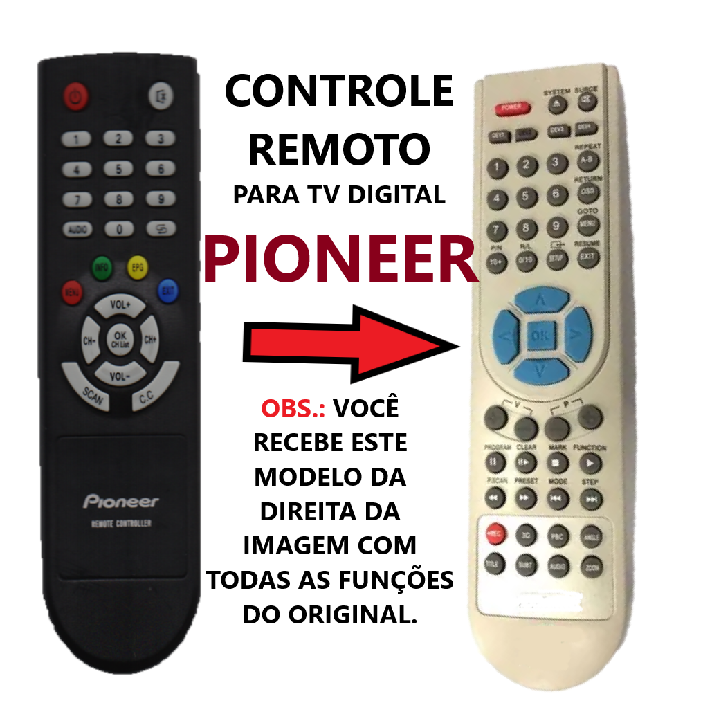 Controle Remoto Tv Digital Automotivo Pioneer Gex-1480Dtv B7036