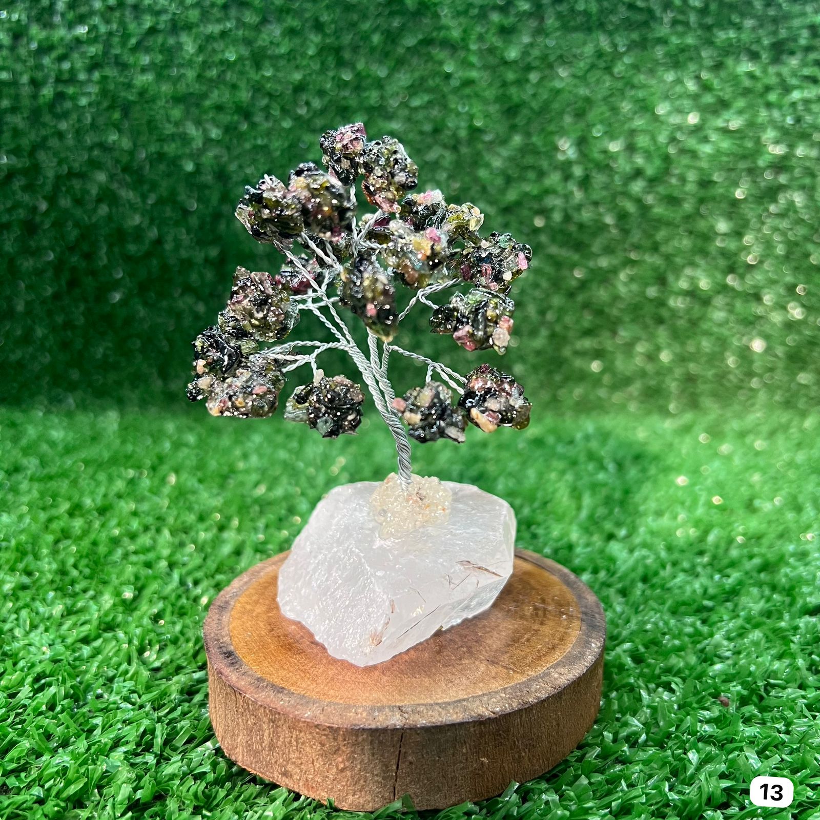 Árvore Bonsai De Pedras- 9 Galhos Prateada