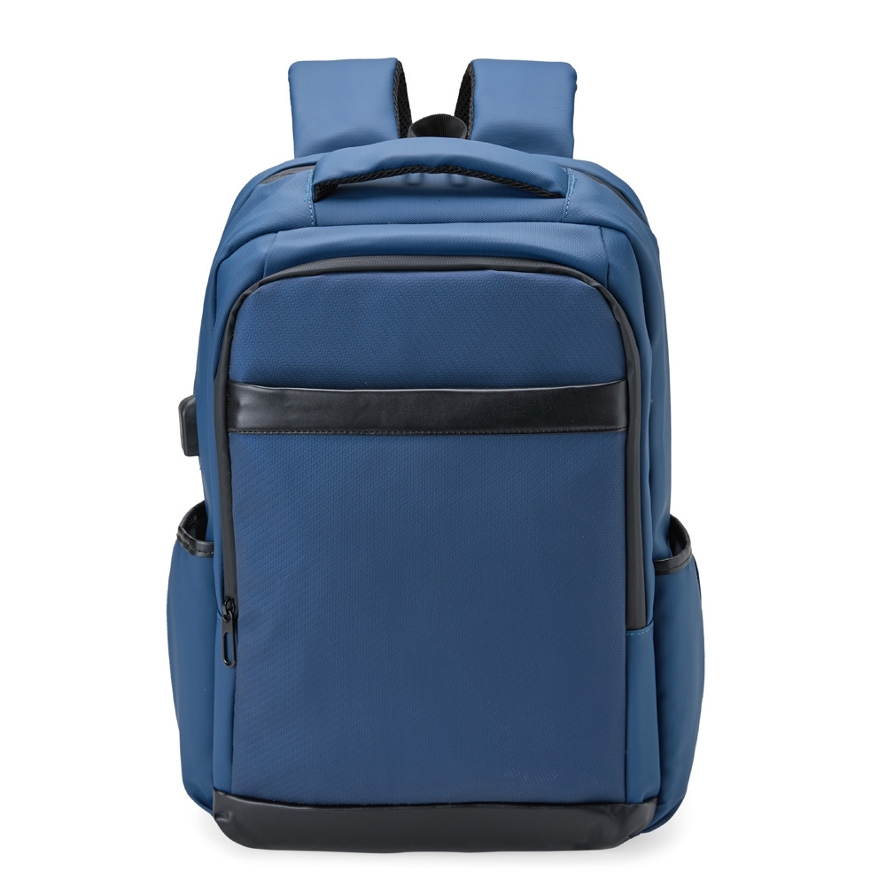 Mochila Couro Sintético Usb 26l — Azul