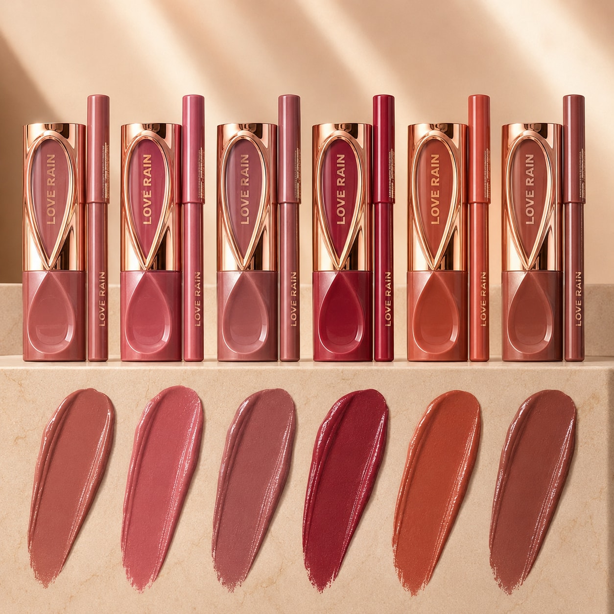 Kit Batom e Lápis Labial Love Rain