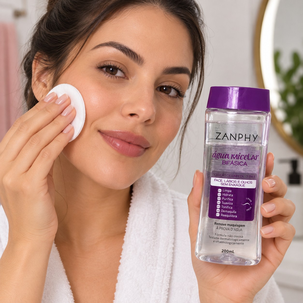 Água Micelar Bifásica Zanphy 200 ml Linha Pele