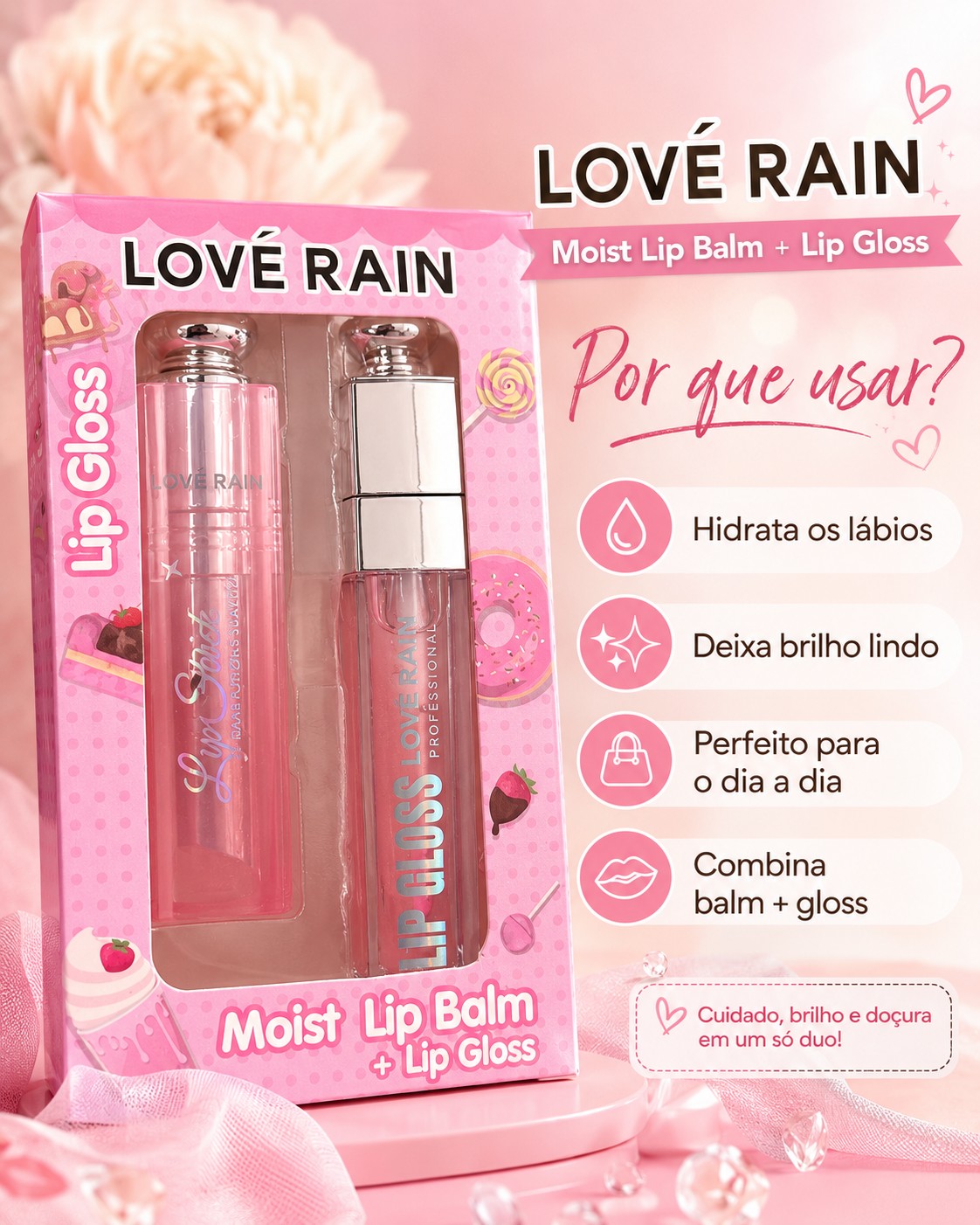 Kit Lip Gloss Love Rain