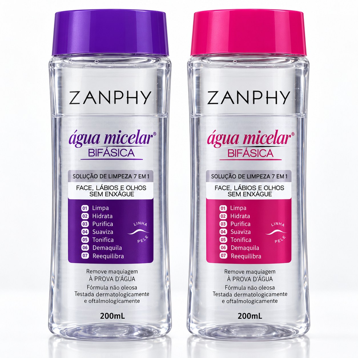 Água Micelar Bifásica Zanphy 200 ml Linha Pele