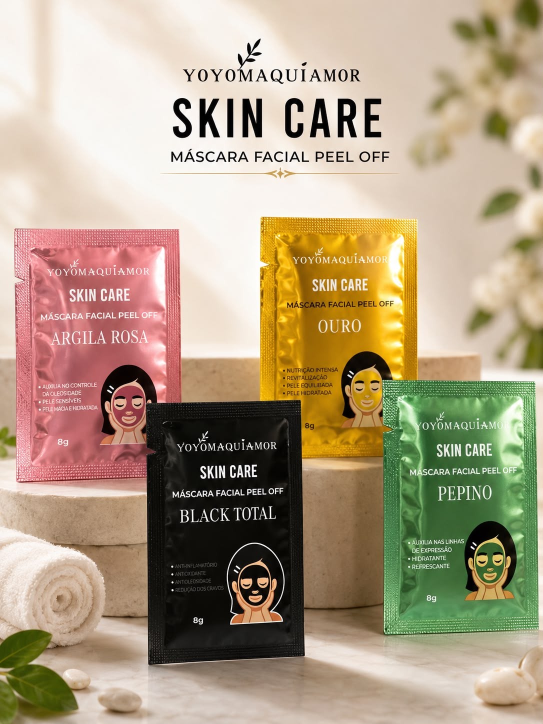 Máscara Facial em Sachê Yoyo Maquia Amor