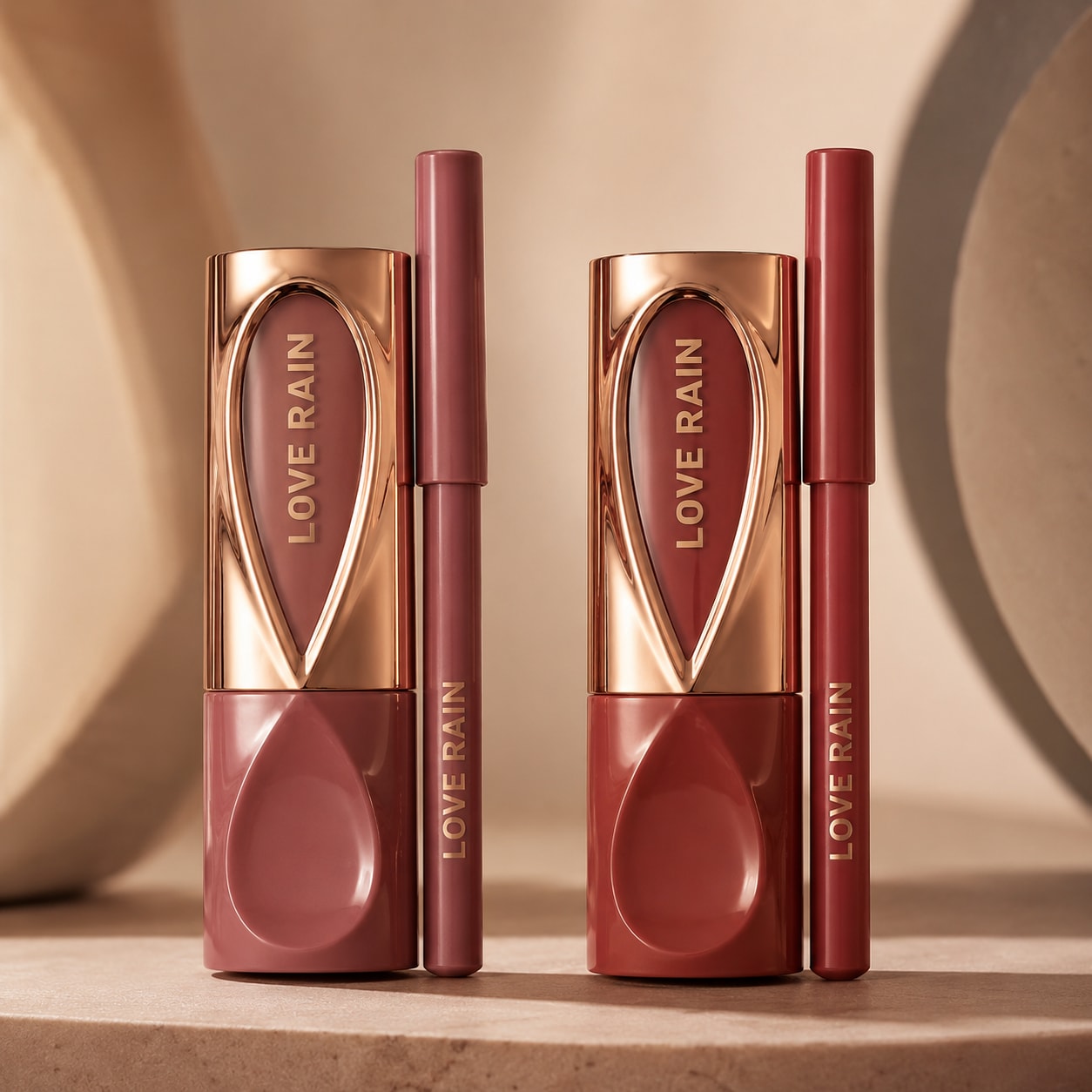 Kit Batom e Lápis Labial Love Rain