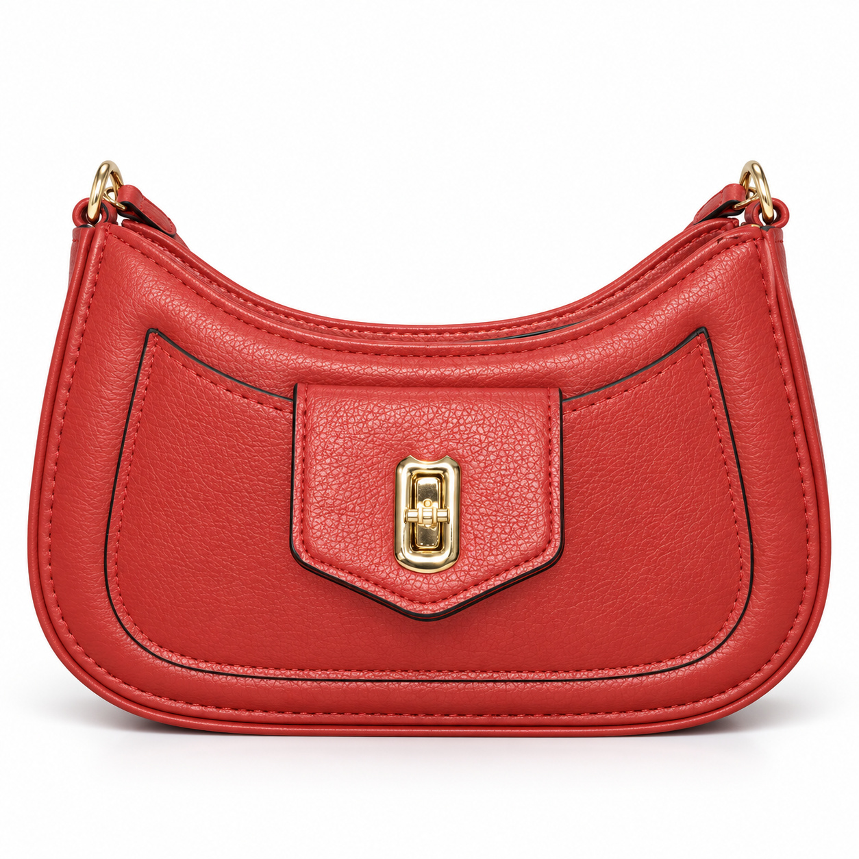 Bolsa Feminina Lucky Girl com Design Curvo e Fecho Dourado