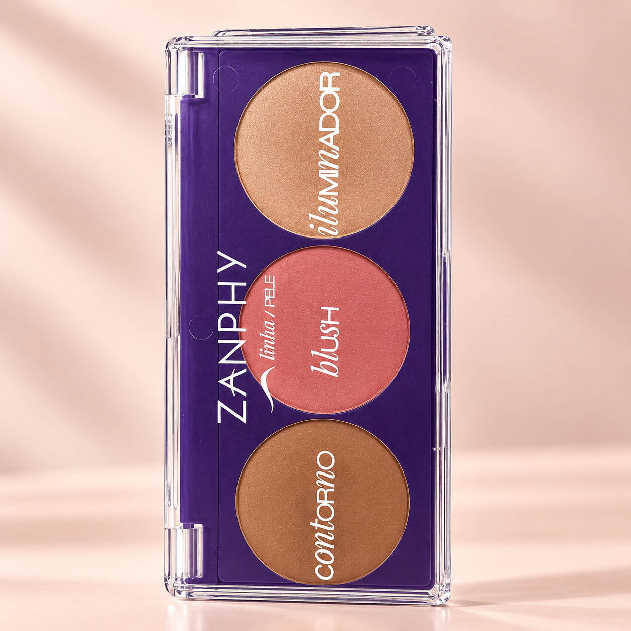 Paleta Trio Linha Pele Zanphy - Contorno Blush Iluminador