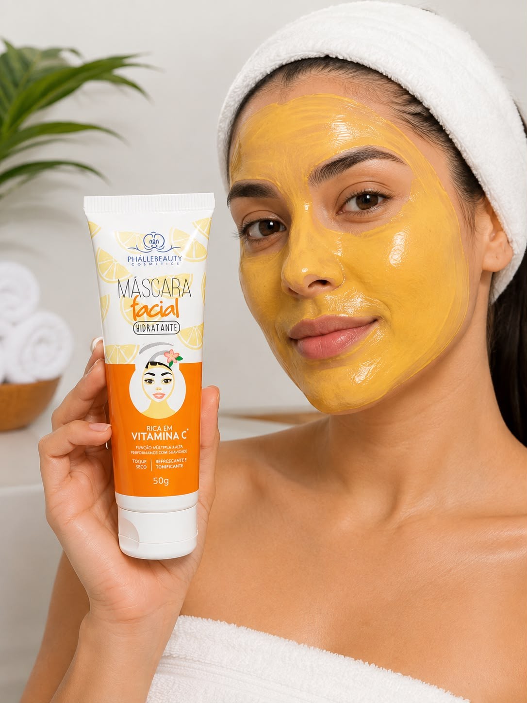 Máscara Facial HD Vitamina C Phállebeauty