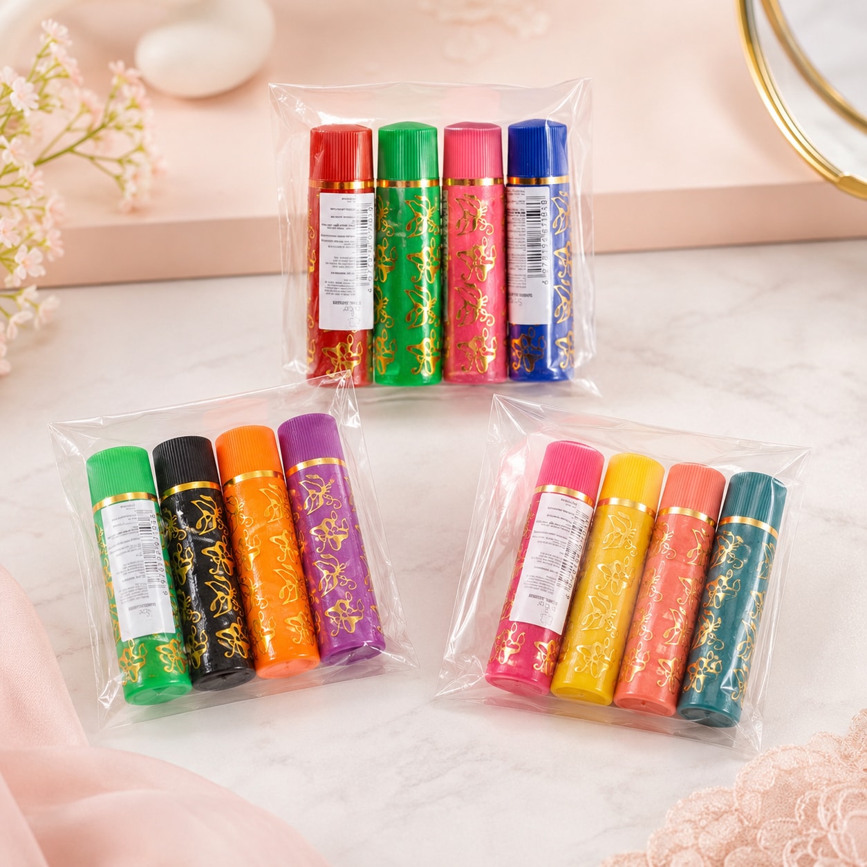 Batom 24 Horas Sombra Flor Kit com 4
