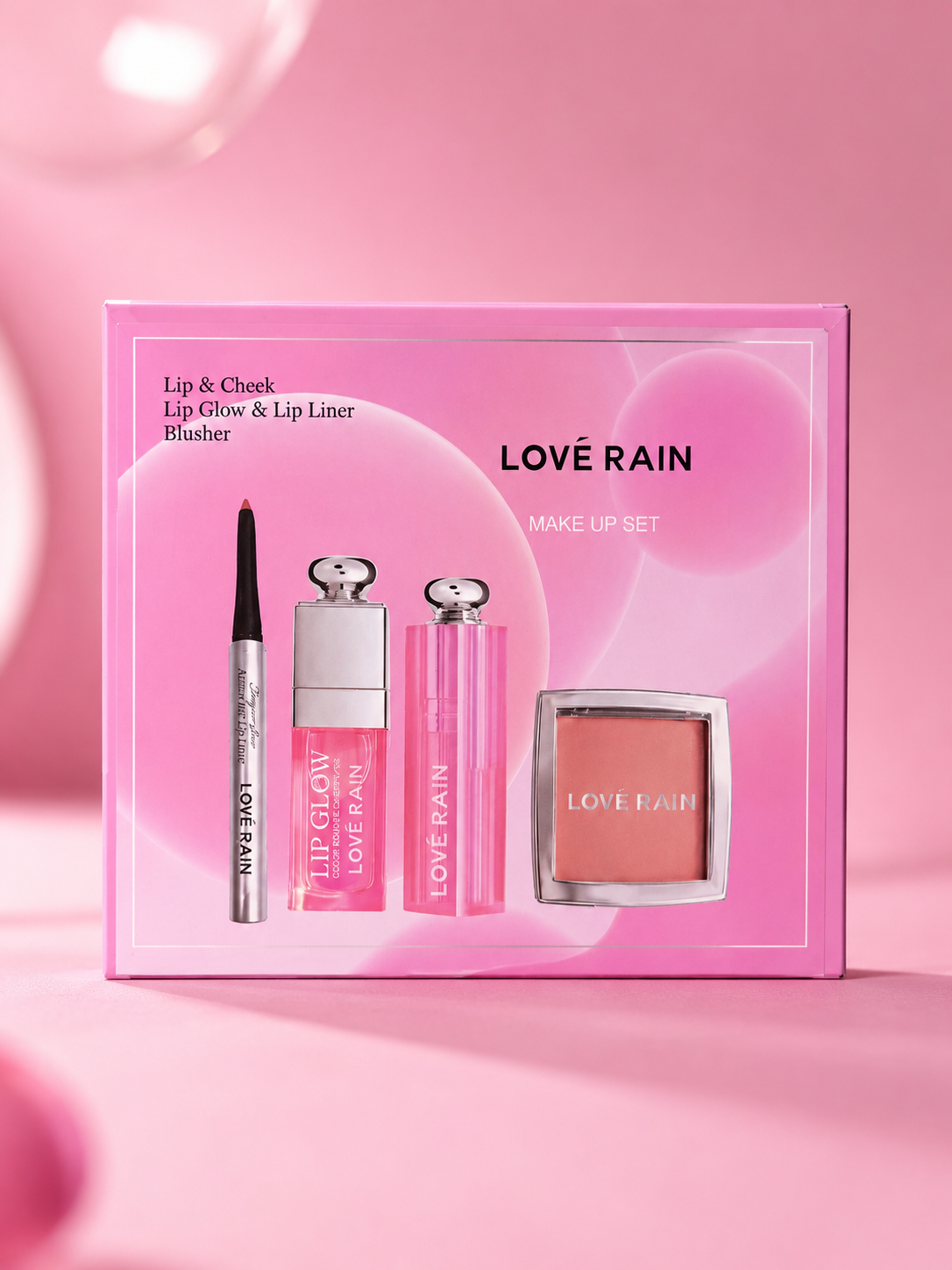 Kit Gloss Labial e Lápis de Boca Love Rain
