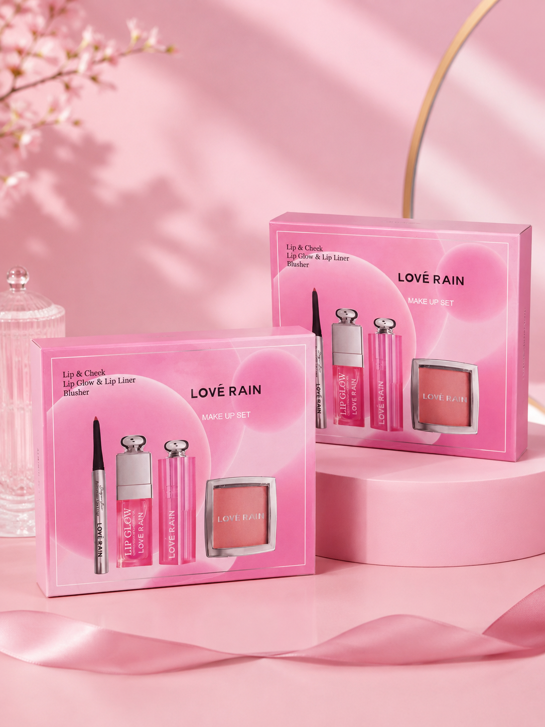 Kit Gloss Labial e Lápis de Boca Love Rain