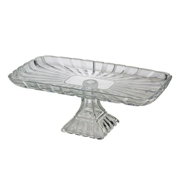 BOLEIRA DE CRISTAL RETANGULAR QUADRATTA
