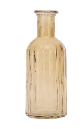MINI VASO VIDRO CANELADO ÂMBAR G 19cm