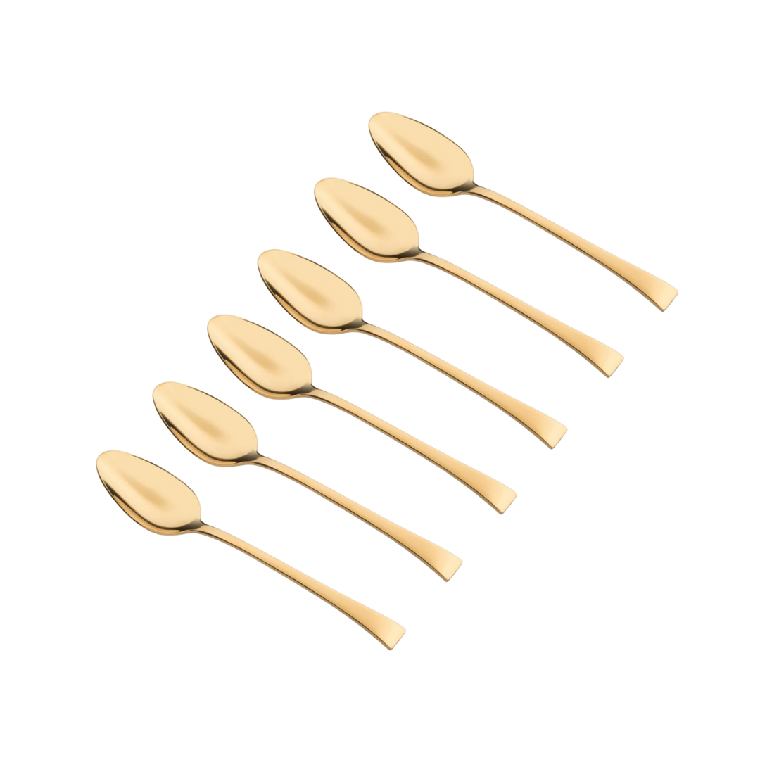 JOGO 6 COLHERES P/ SOBREMESA DOURADO BERNA