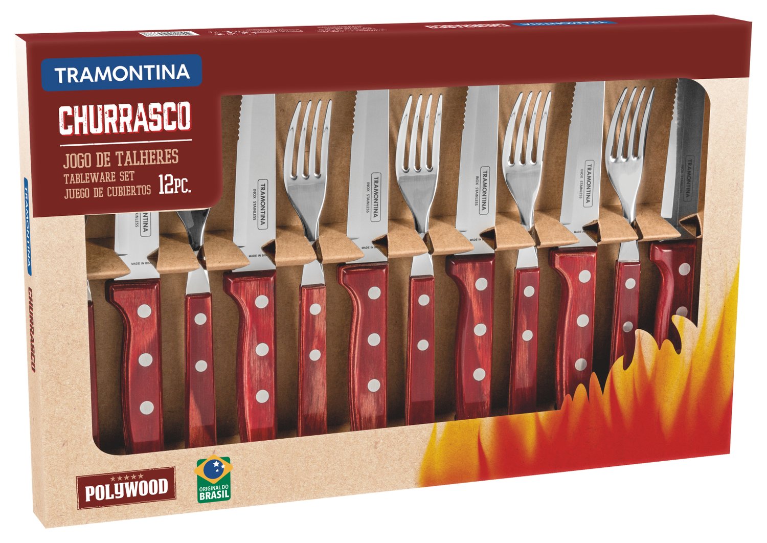 JOGO CHURRASCO 12 PÇS POLYWOOD - TRAMONTINA
