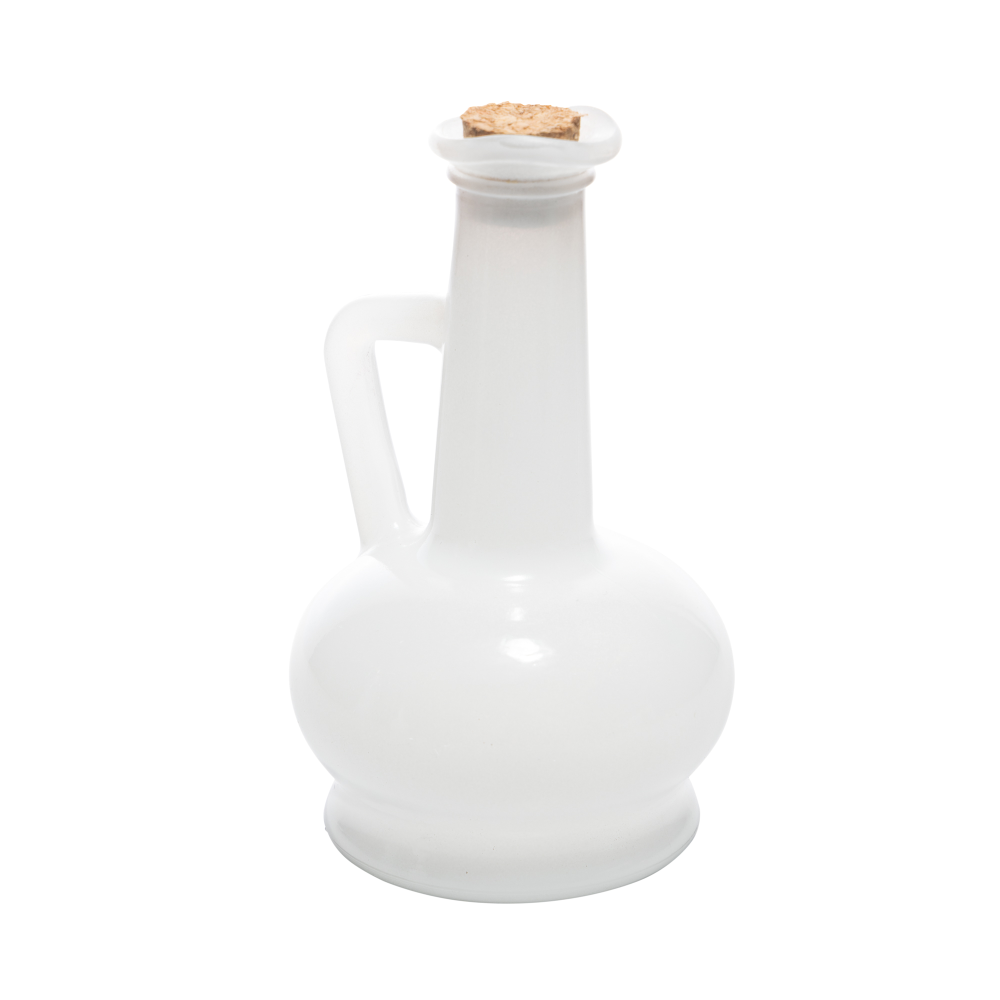 GARRAFA PARA AZEITE DE VIDRO PINTADO BRANCO C/ ROLHA