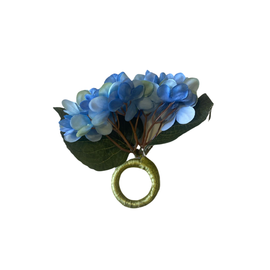 JOGO 4 PORTA GUARDANAPOS HORTÊNSIA AZUL