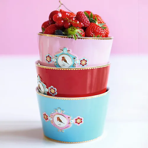 BOWL 15CM MEDALLION AZUL LOVE BIRDS - PIP STUDIO