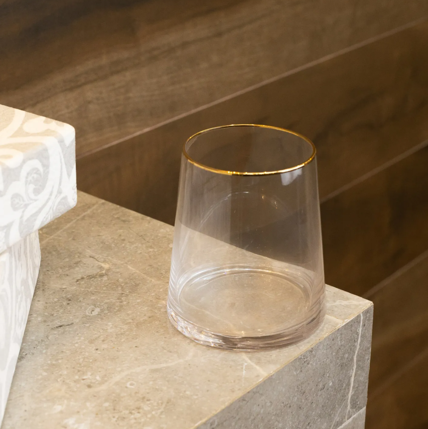 VASO DE VIDRO C/ FIO DE OURO LIZ