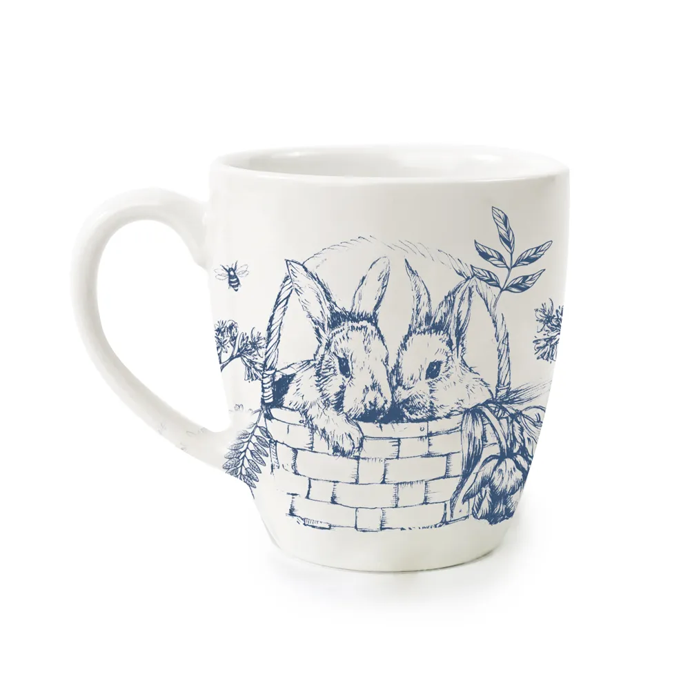 CANECA COELHO AZUL E BRANCA