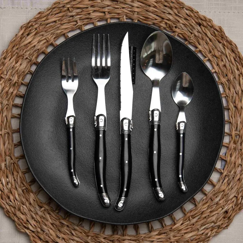 FAQUEIRO ESTILO LAGUIOLE PRETO 30 PÇS - KENYA