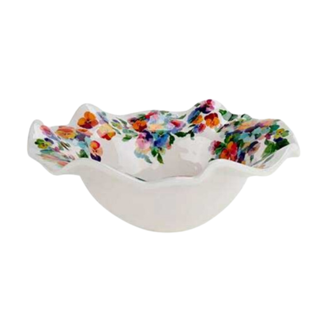 SALADEIRA MELAMINE ONDULADA FLORAL