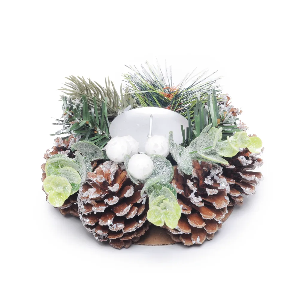 PORTA VELAS BRANCO E VERDE