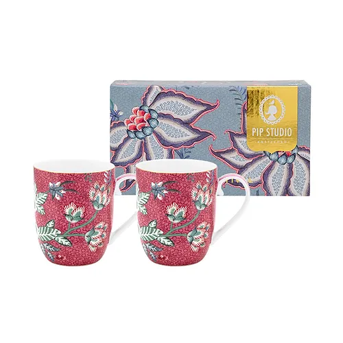 SET 2 CANECAS PEQUENAS FLOWER FESTIVAL ROSA - PIP STUDIO
