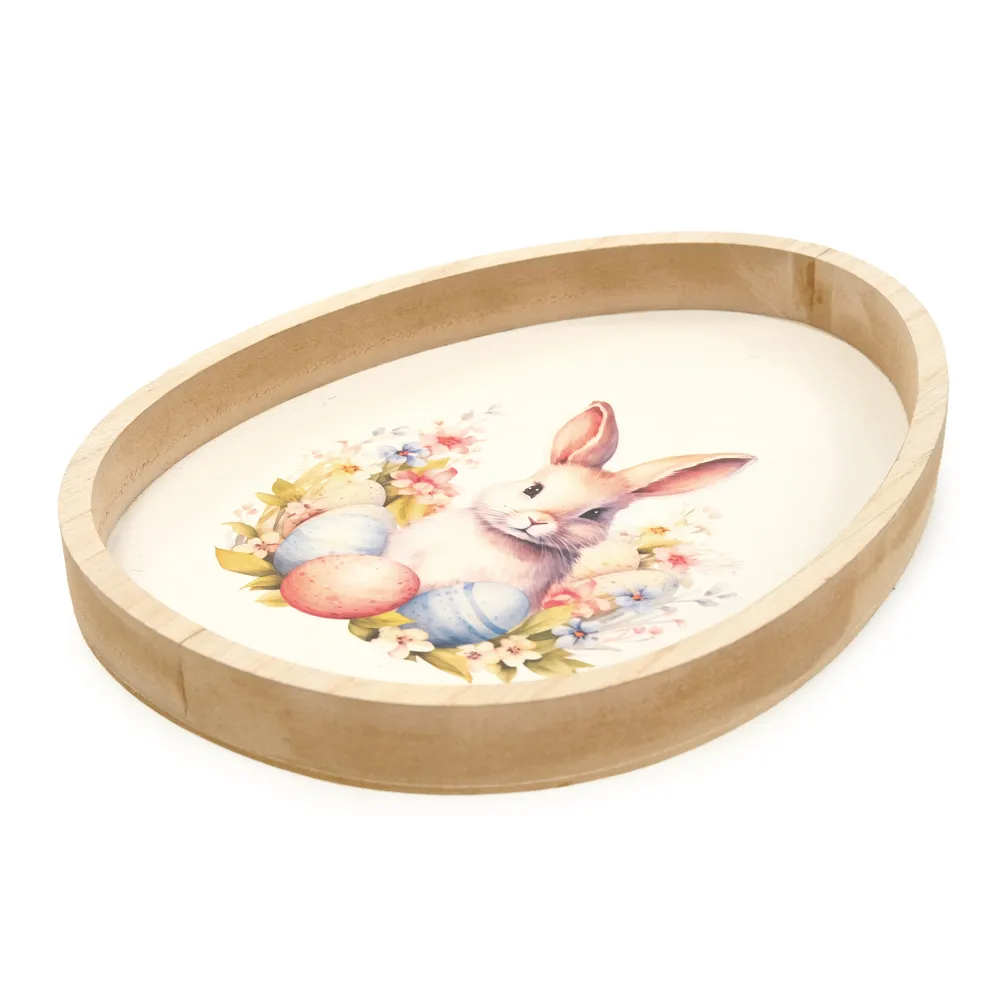 BANDEJA DECORATIVA OVAL COELHO