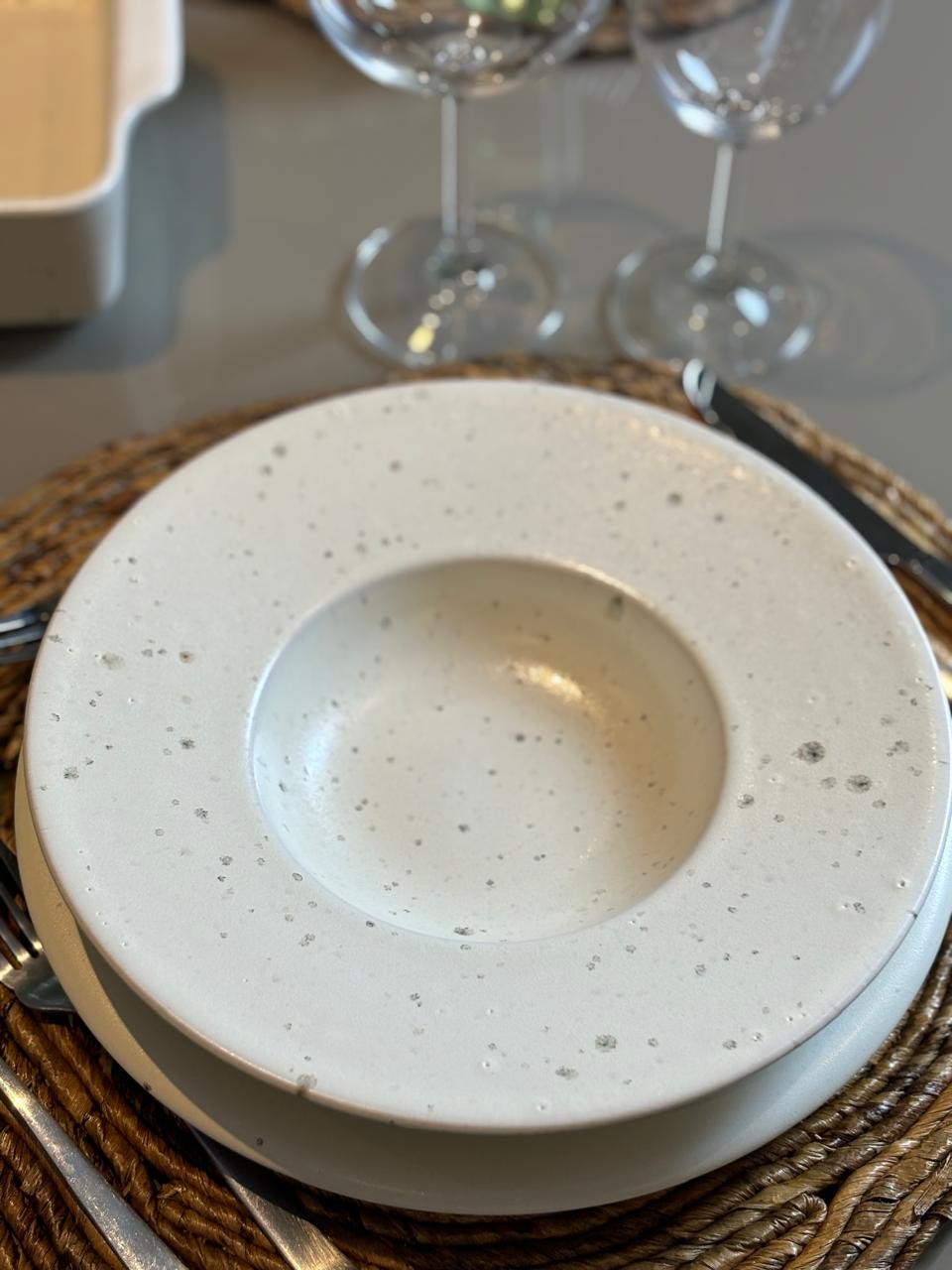 PRATO PARA MASSA DE CERÂMICA BRANCO MATTE