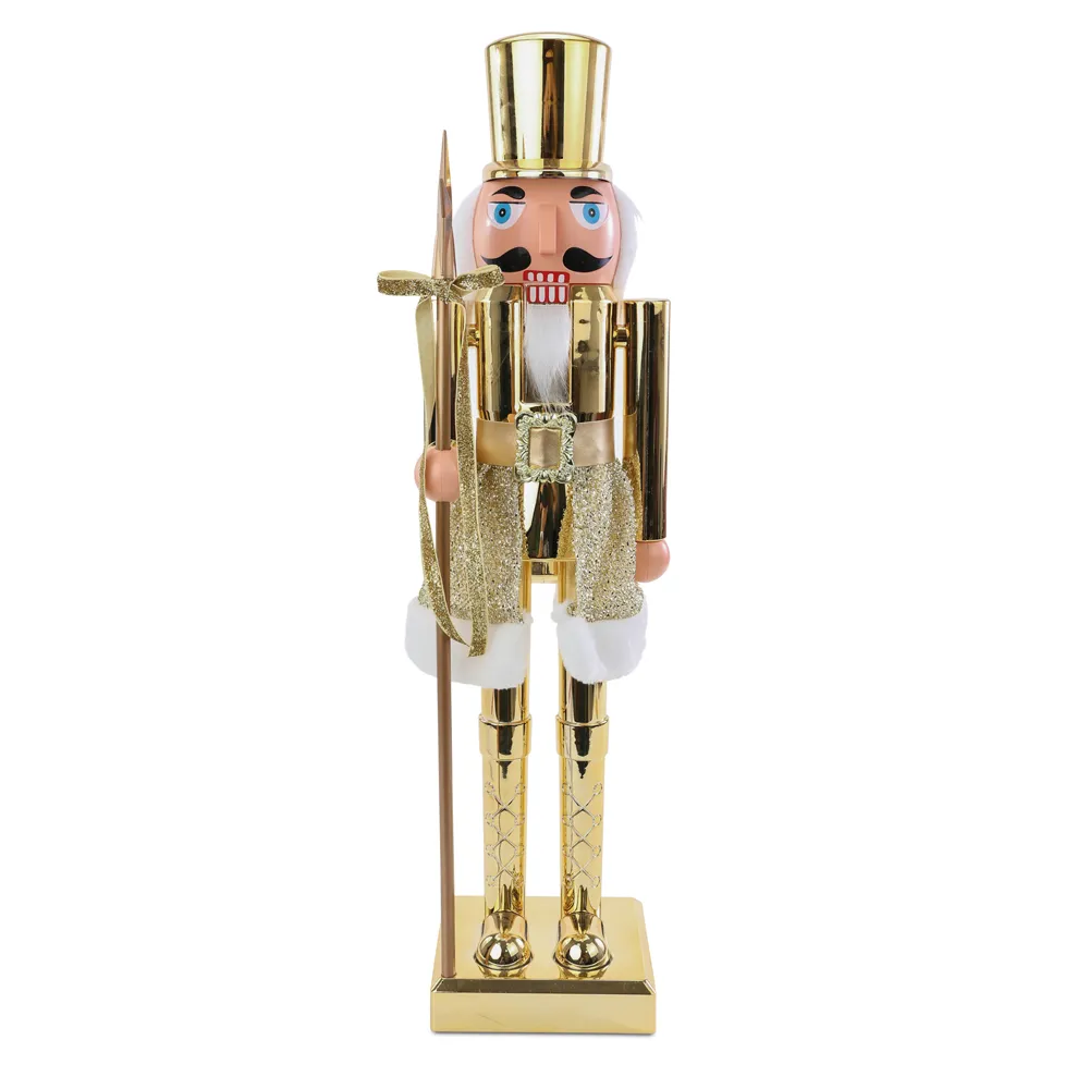 SOLDADO DE CHUMBO BRANCO/OURO 58cm (QUEBRA NOZES)