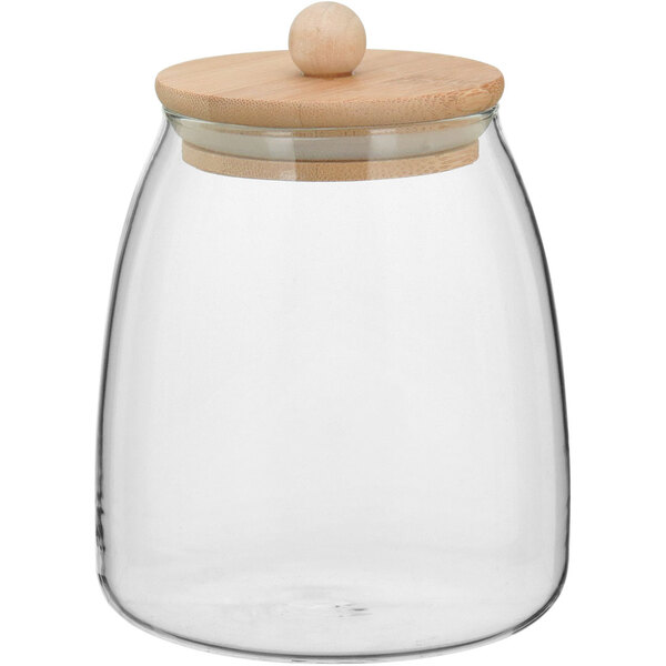 POTE TRANSPARENTE TAMPA BAMBU G 900ML
