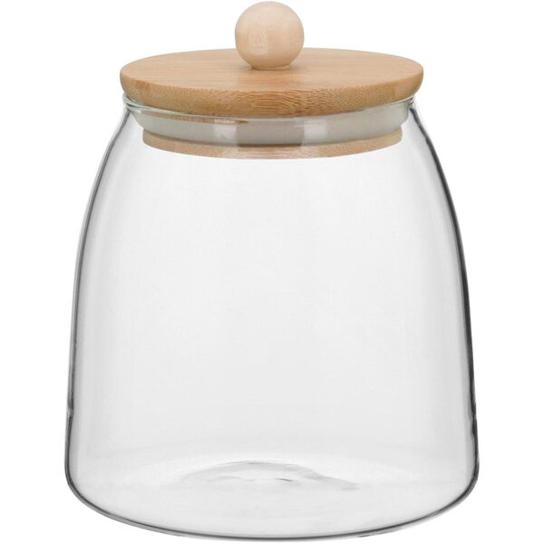 POTE TRANSPARENTE TAMPA BAMBU M 650ML