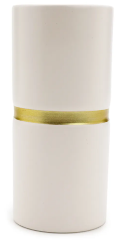 VASO CERÂMICA OFF C/ FRISO DOURADO GRANDE