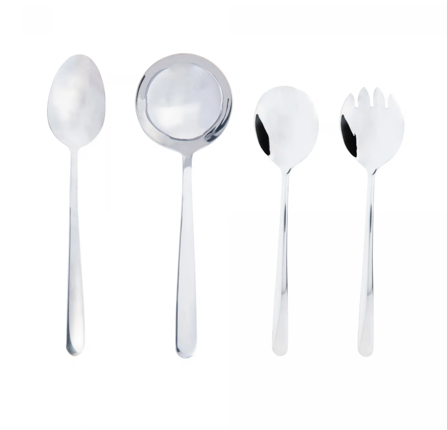 JOGO 4 TALHERES PARA SERVIR AÇO INOX VIENA