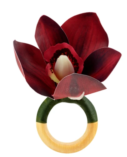 PORTA GUARDANAPO ORQUíDEA CIMBÍDIO MARSALA MAMEG