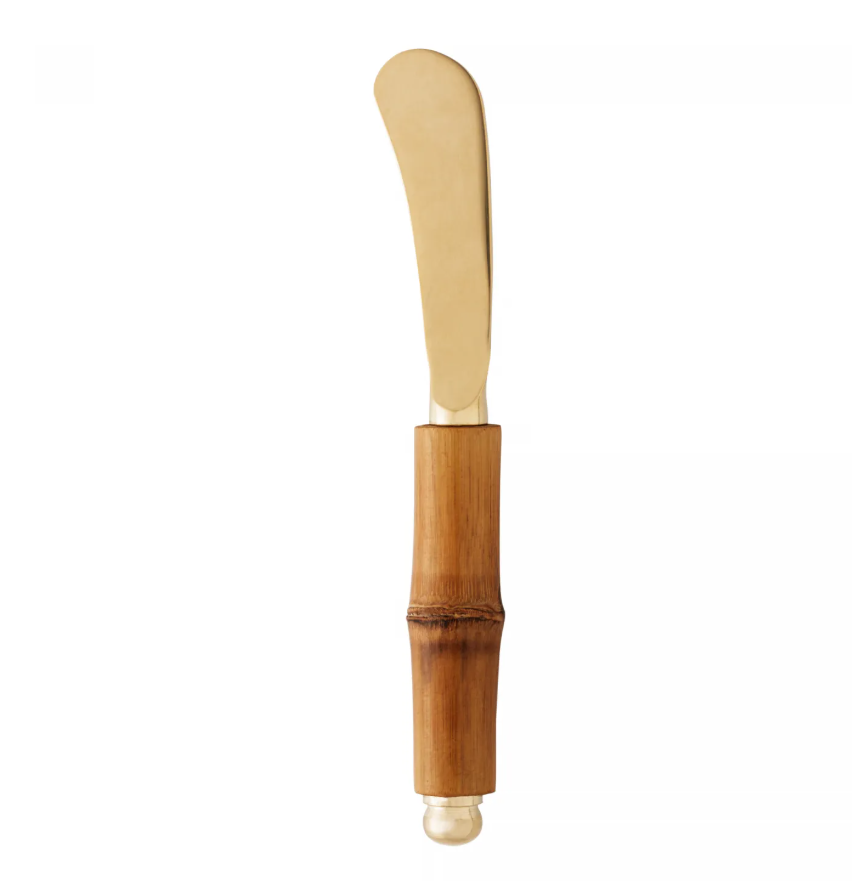 JOGO 4 ESPÁTULAS DOURADO CABO BAMBU